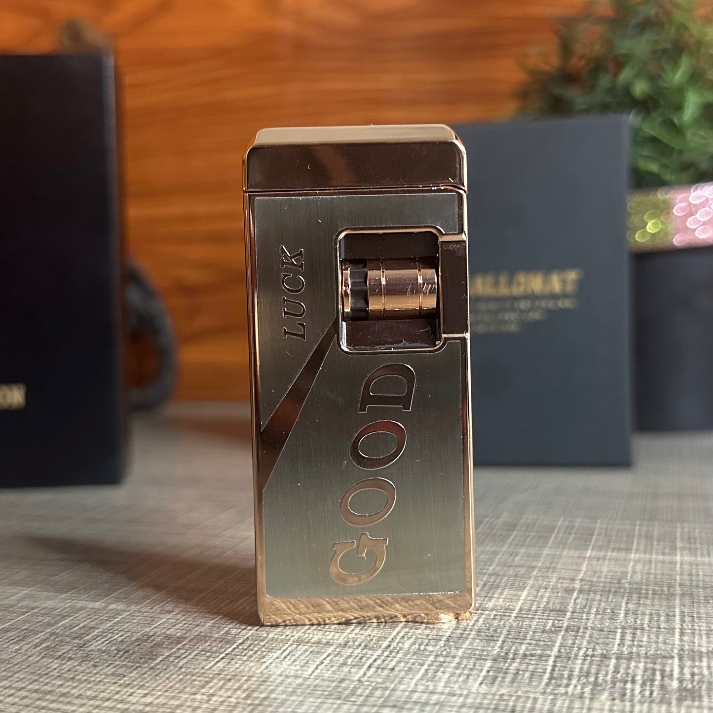 A luxurious Lighter With a Red Flame