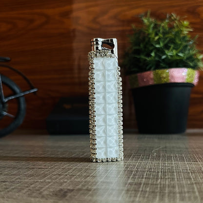 Diamond-shaped Lighter With a Red Flame
