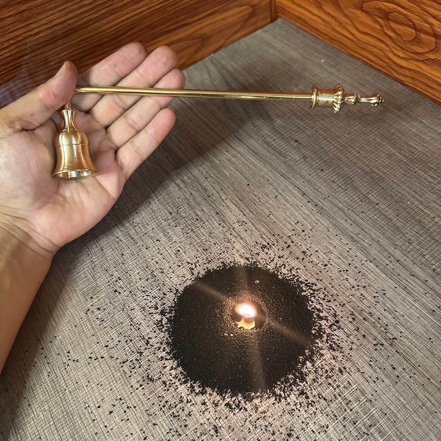 Golden Bell-Shaped Candle Snuffer