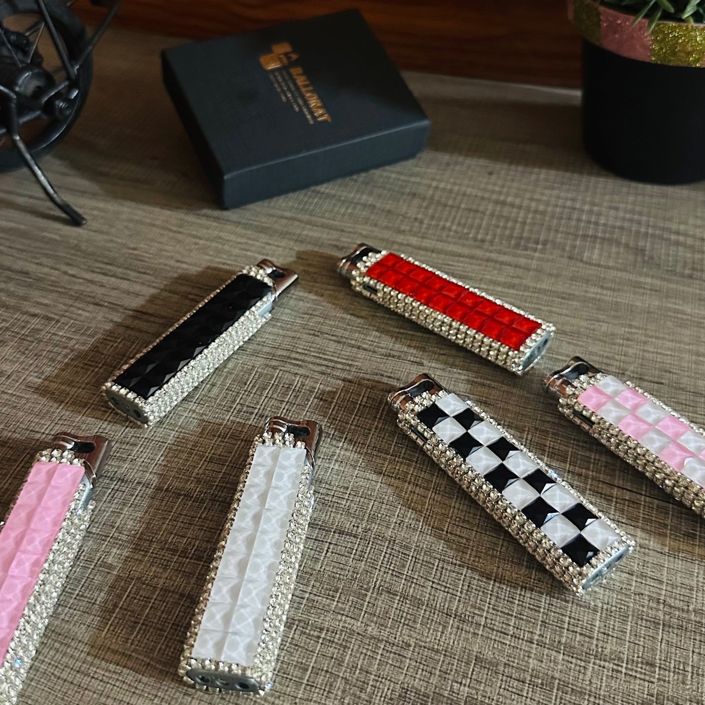 Diamond-shaped Lighter With a Red Flame