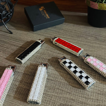 Diamond-shaped Lighter With a Red Flame