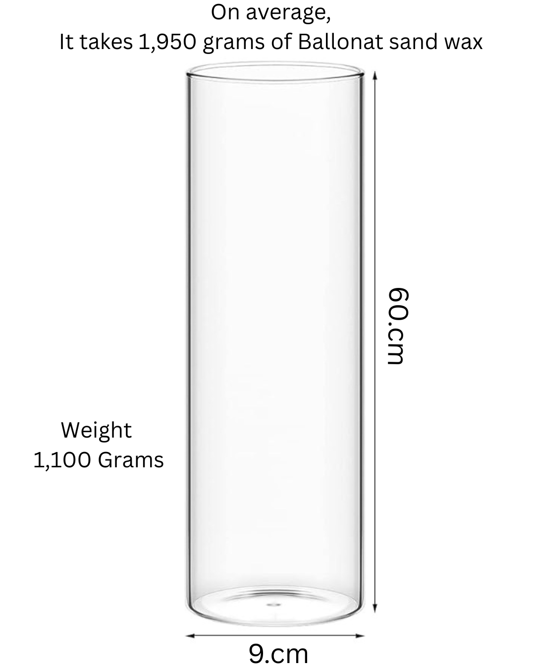 Transparent Glass Candle Round Vase