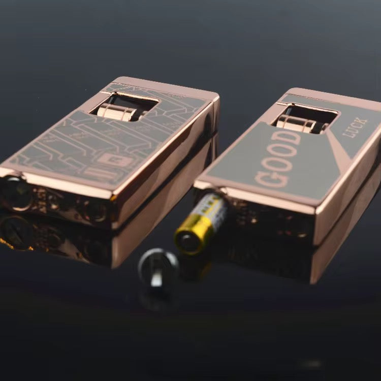 A luxurious Lighter With a Red Flame