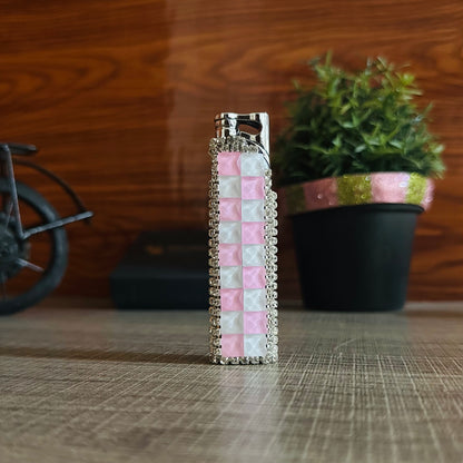 Diamond-shaped Lighter With a Red Flame