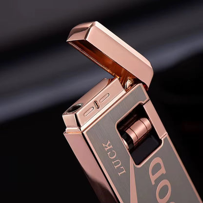 A luxurious Lighter With a Red Flame