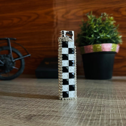 Diamond-shaped Lighter With a Red Flame