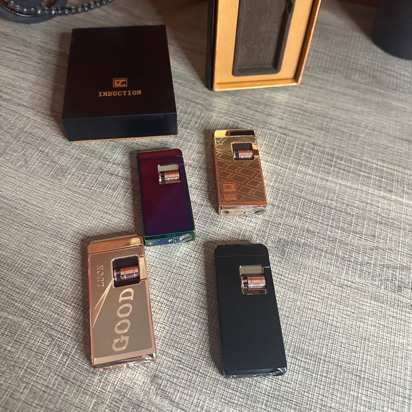 A luxurious Lighter With a Red Flame