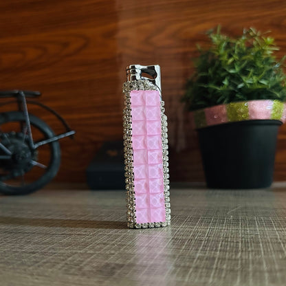 Diamond-shaped Lighter With a Red Flame