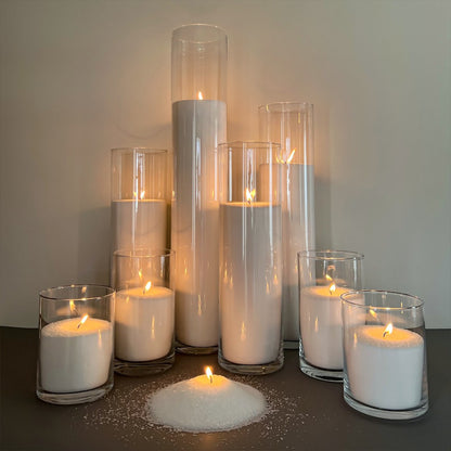 Transparent Glass Candle Round Vase