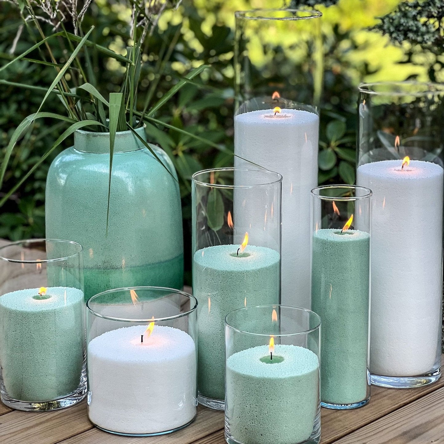 Transparent Glass Candle Round Vase