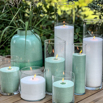 Transparent Glass Candle Round Vase